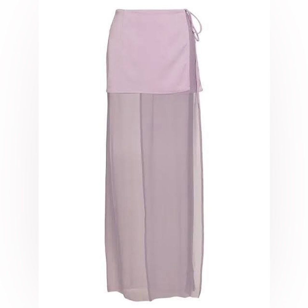 Dries Van Noten silene silk-blend wrap maxi skirt in lilac